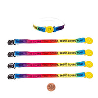Thumbnail for smile Jesus loves you nylon bracelet with smile face clasp