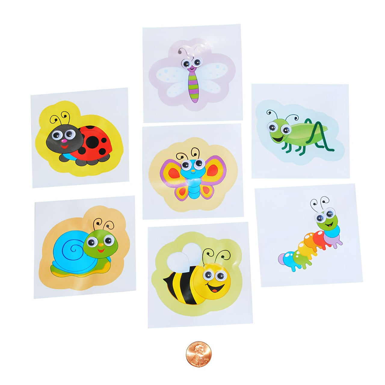 spring bugs with wiggly eyes stickers