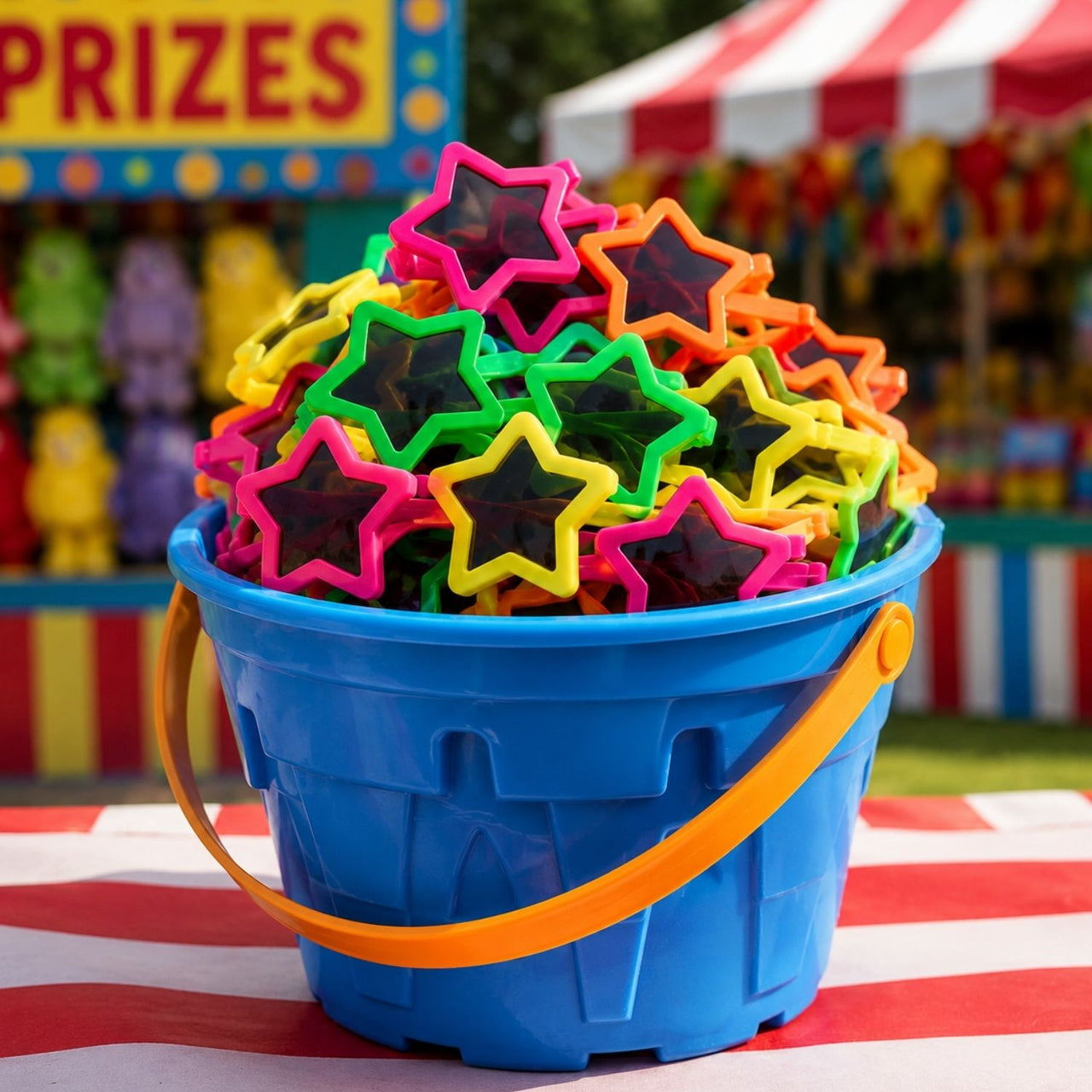 star sunglasses in aa bucket as a carnival prize