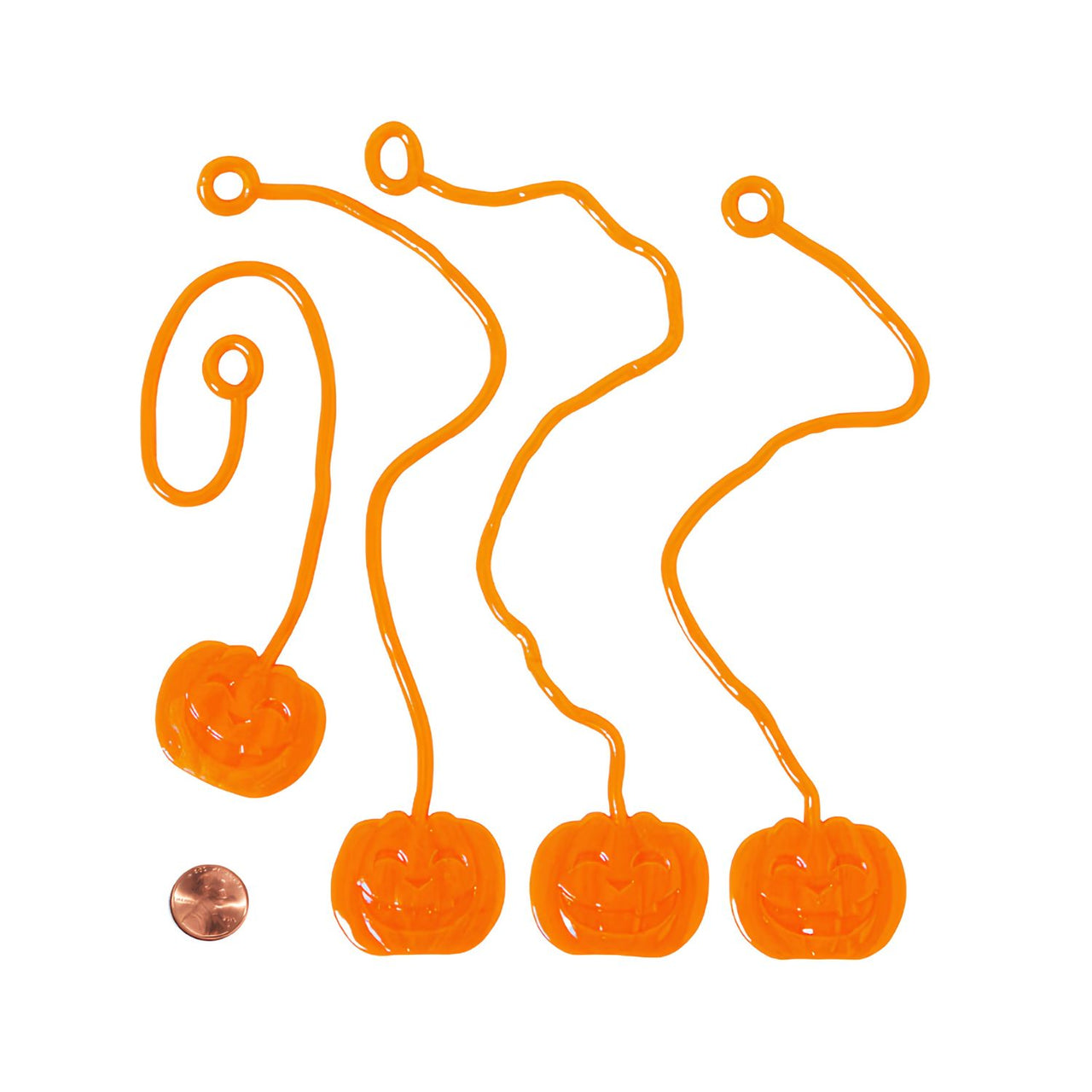 sticky pumpkins on a string small toy