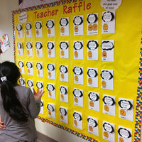 Thumbnail for teacher raffle board at a school carnival