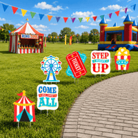 Thumbnail for Carnival Themed Yard Sign - Includes Metal Stakes