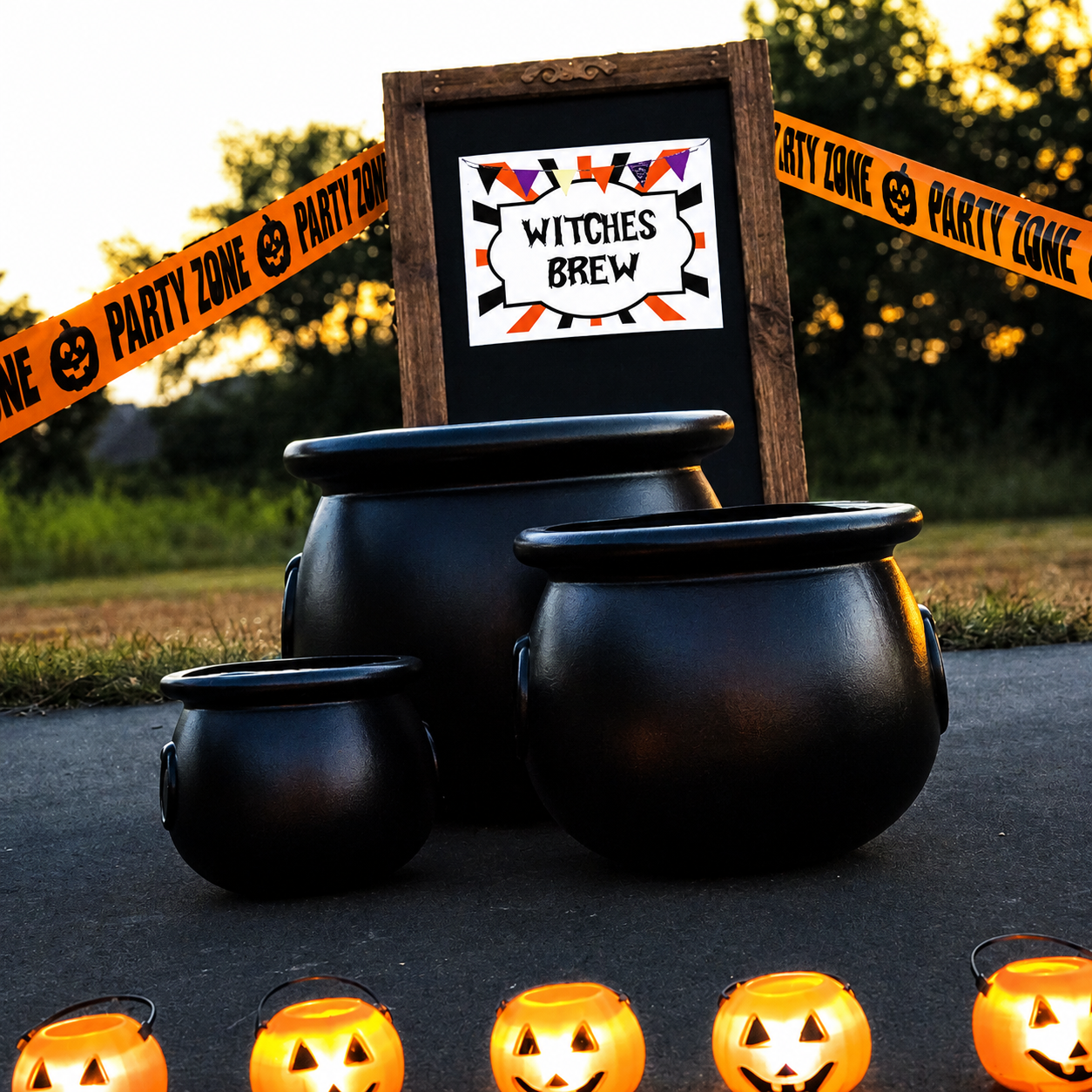 Black Plastic Cauldron Set (large, medium & small) $42.75 set