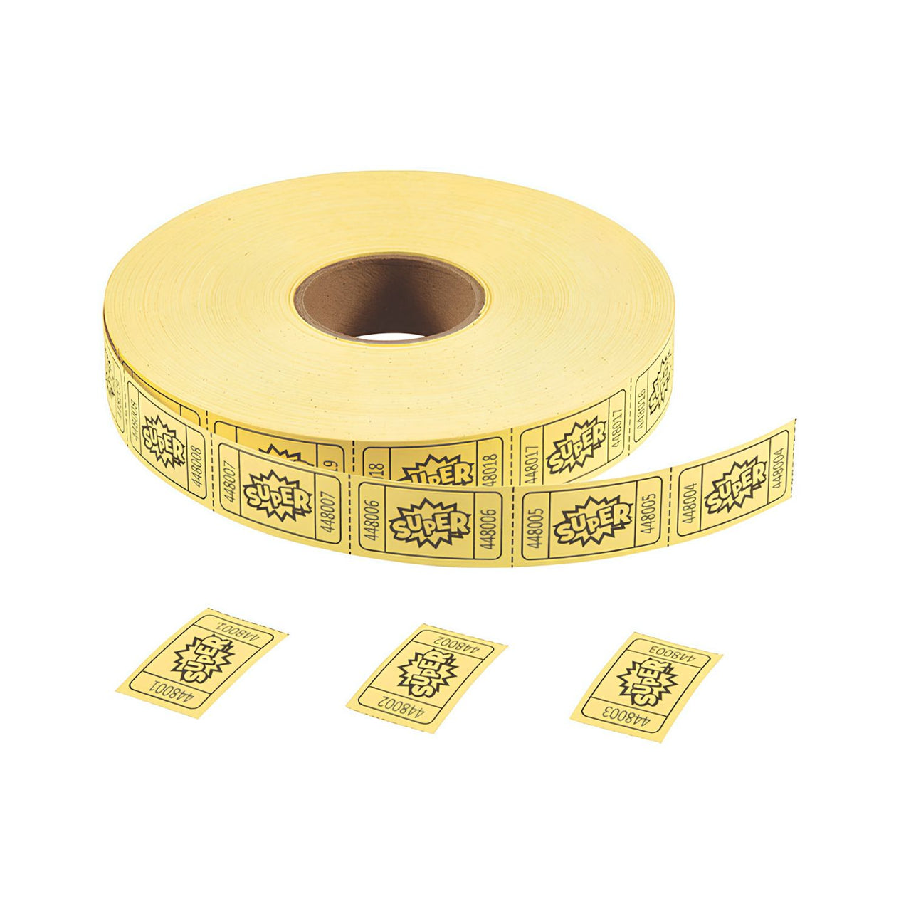yellow super tickets bulk roll for carnivals